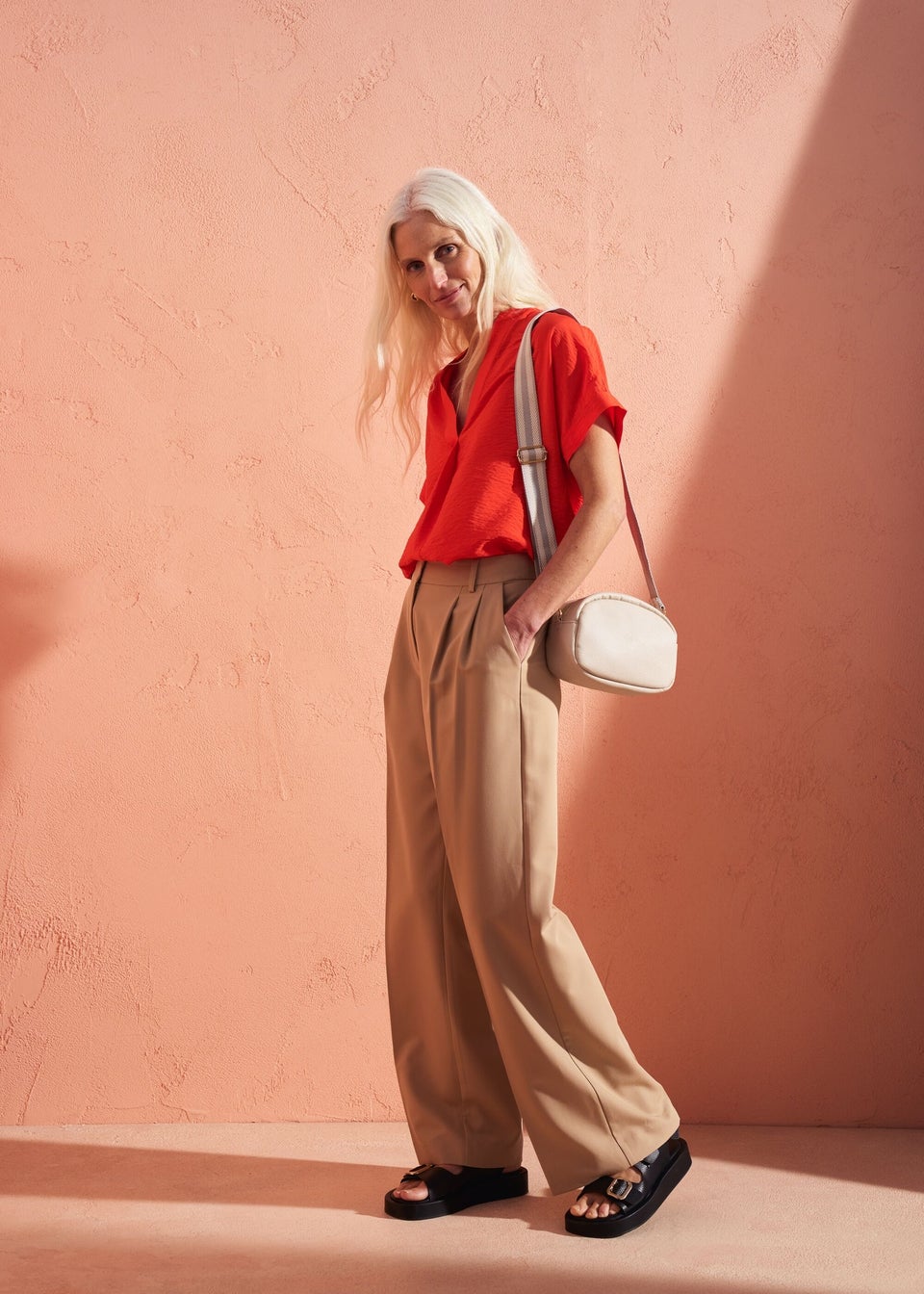 Et Vous Beige Wide Leg Suit Trousers Matalan