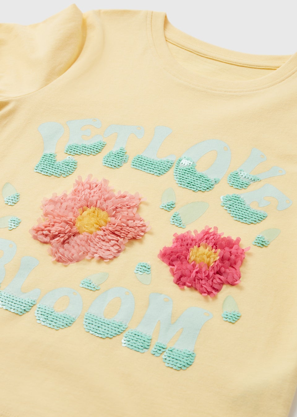 Girls Yellow Wild Flower Bloom T-Shirt (1-7yrs)