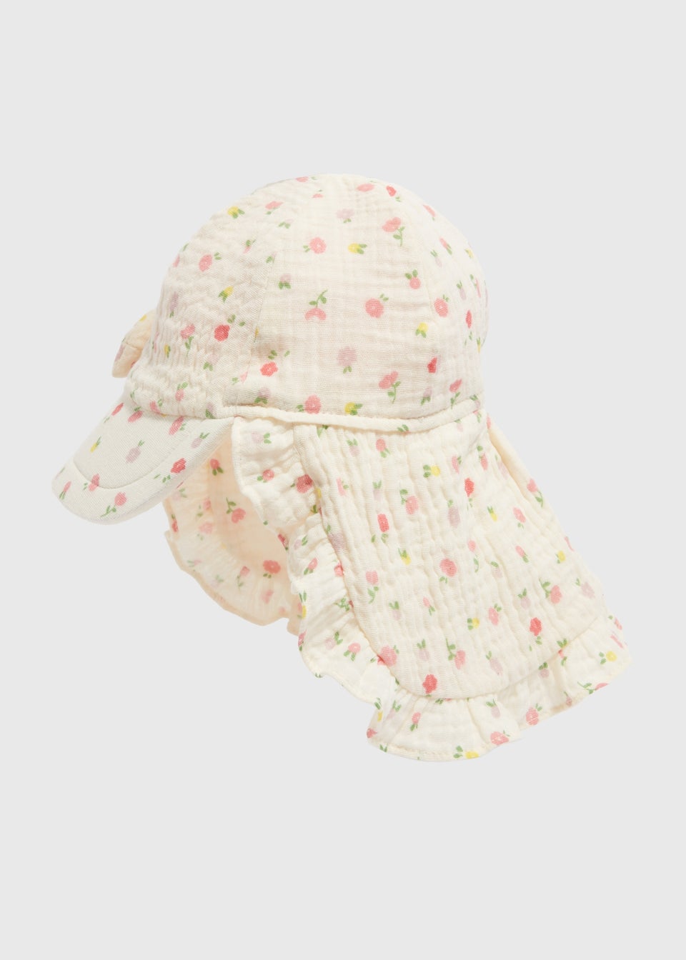 Baby Cream Floral Keppi Hat (Newborn-24mths)