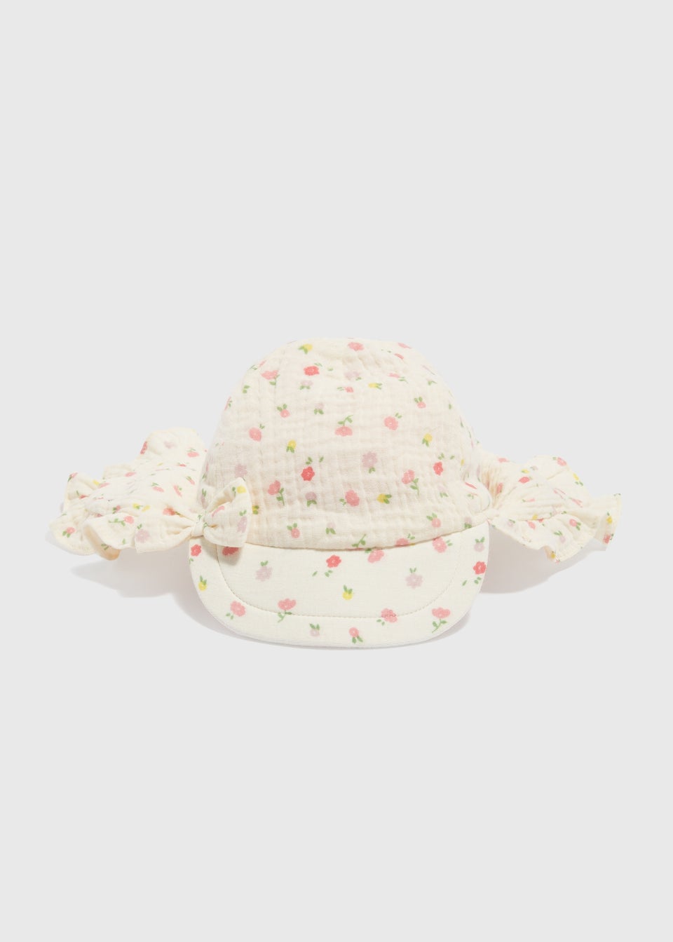 Baby Cream Floral Keppi Hat (Newborn-24mths)