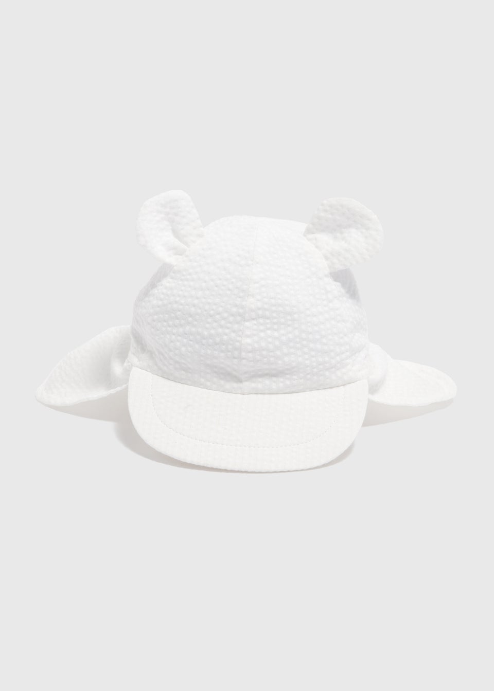 Baby White Seersucker Keppi Hat (Newborn-24mths)
