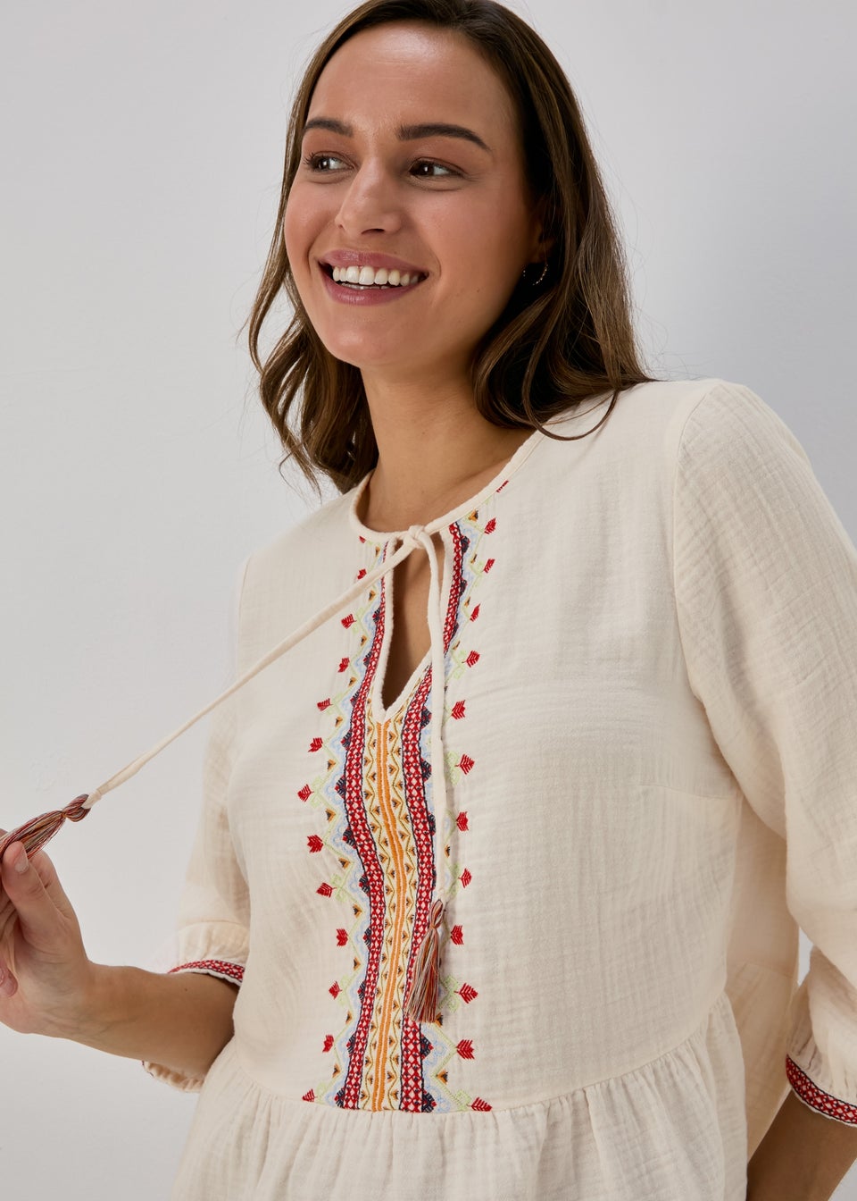 Cream Embroidered Blouse
