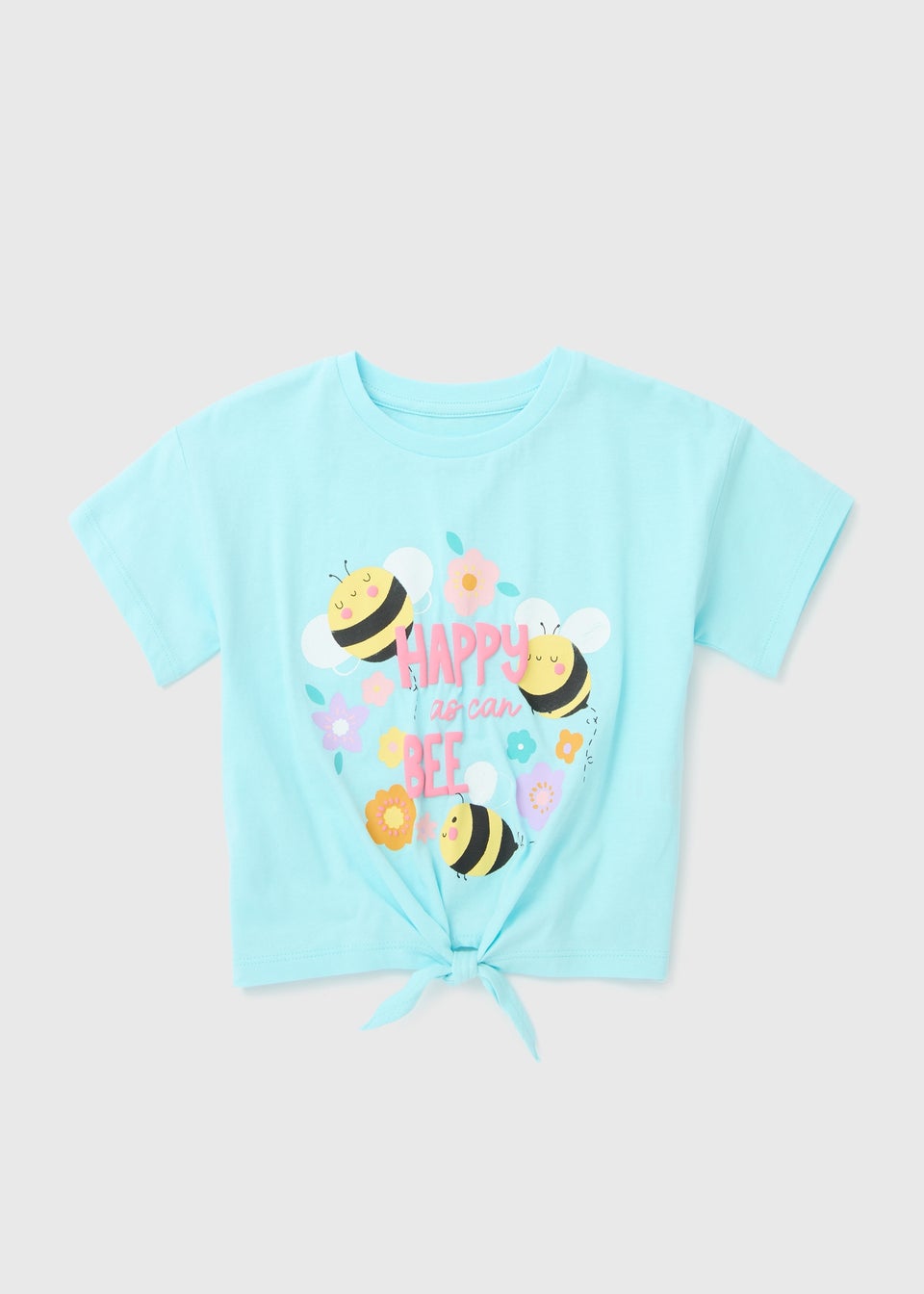 Girls Blue Bee Print T-Shirt (1-7yrs)