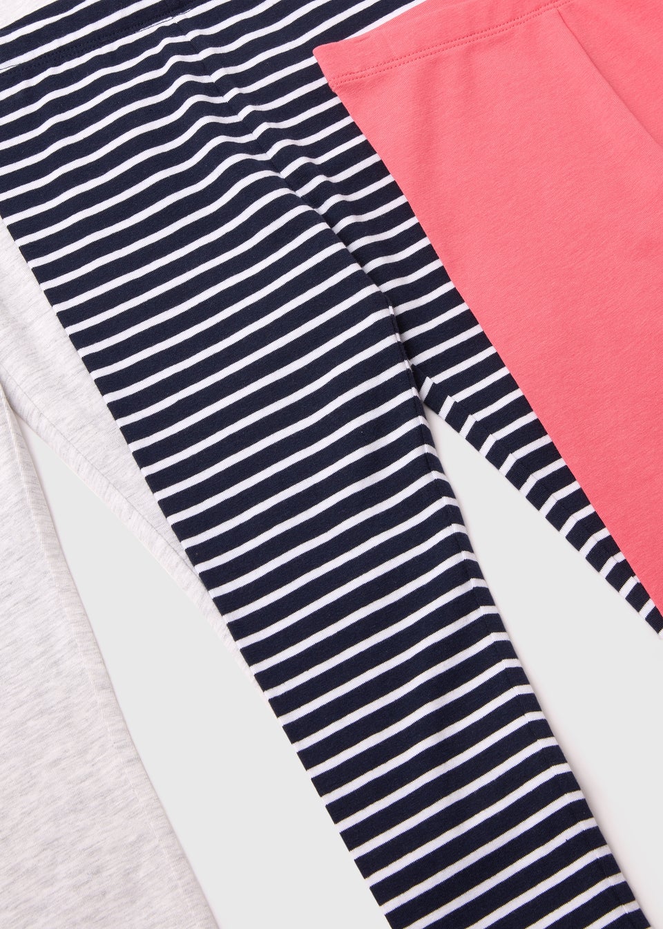 Girls 3 Pack Multicolour Stripe Sassy Print Leggings (1-7yrs)