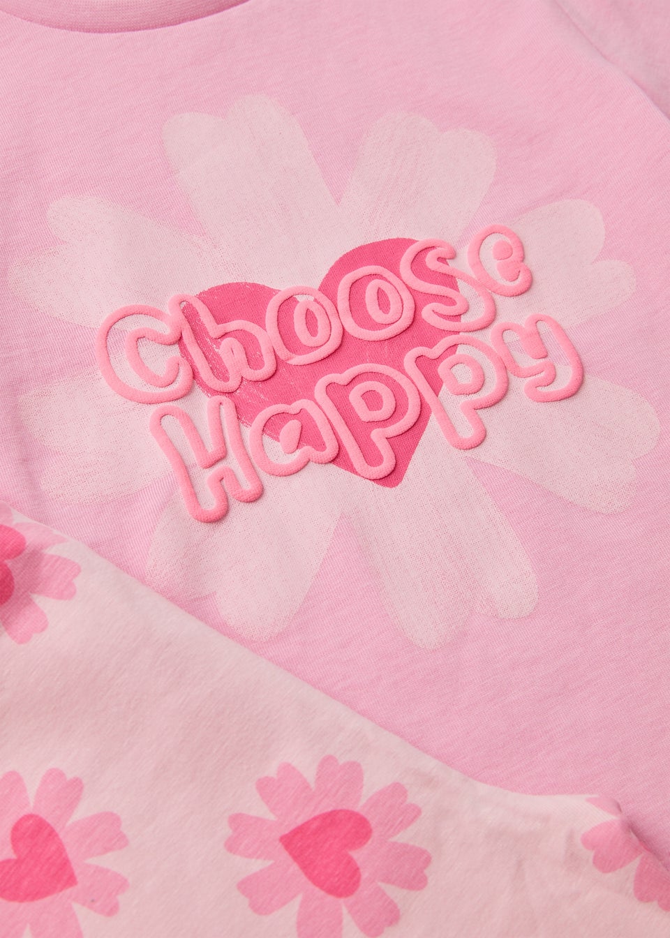 Girls Pink Choose Happy T-Shirt & Leggings Set (1-7yrs)