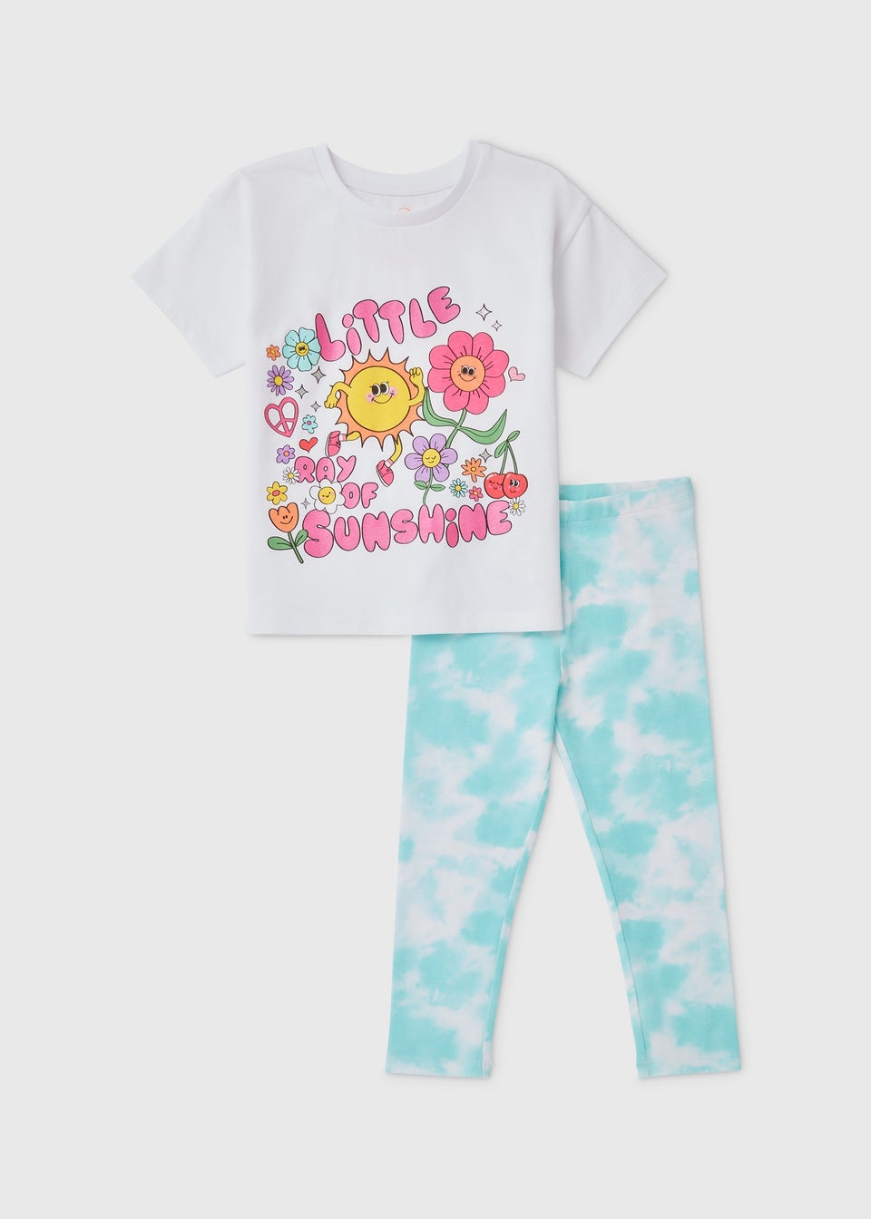 Girl White Sunshine T-Shirt & Leggings Set (1-7yrs)