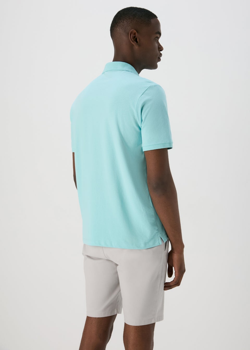 Pale Blue Solid Polo Shirt