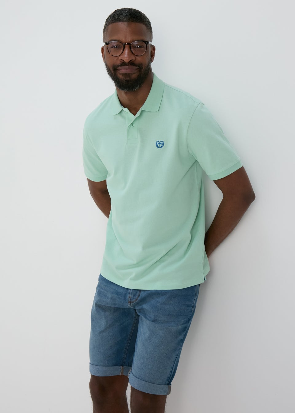 Mint Green Solid Polo Shirt Matalan