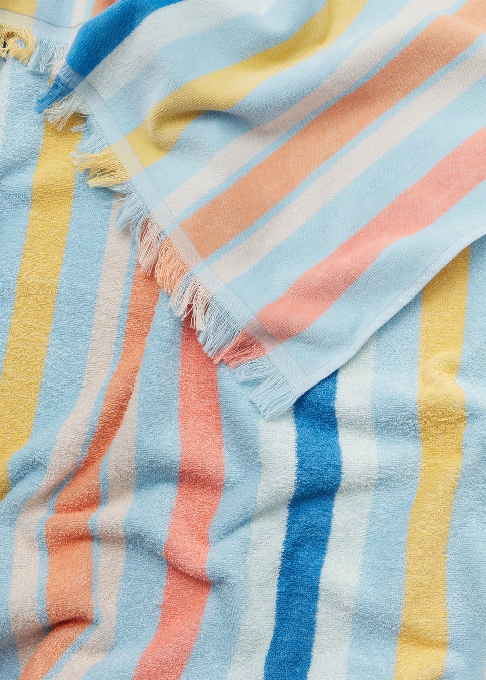 Multicoloured Sorbet Stripe Jacquard Beach Towel (80cm x 160cm)