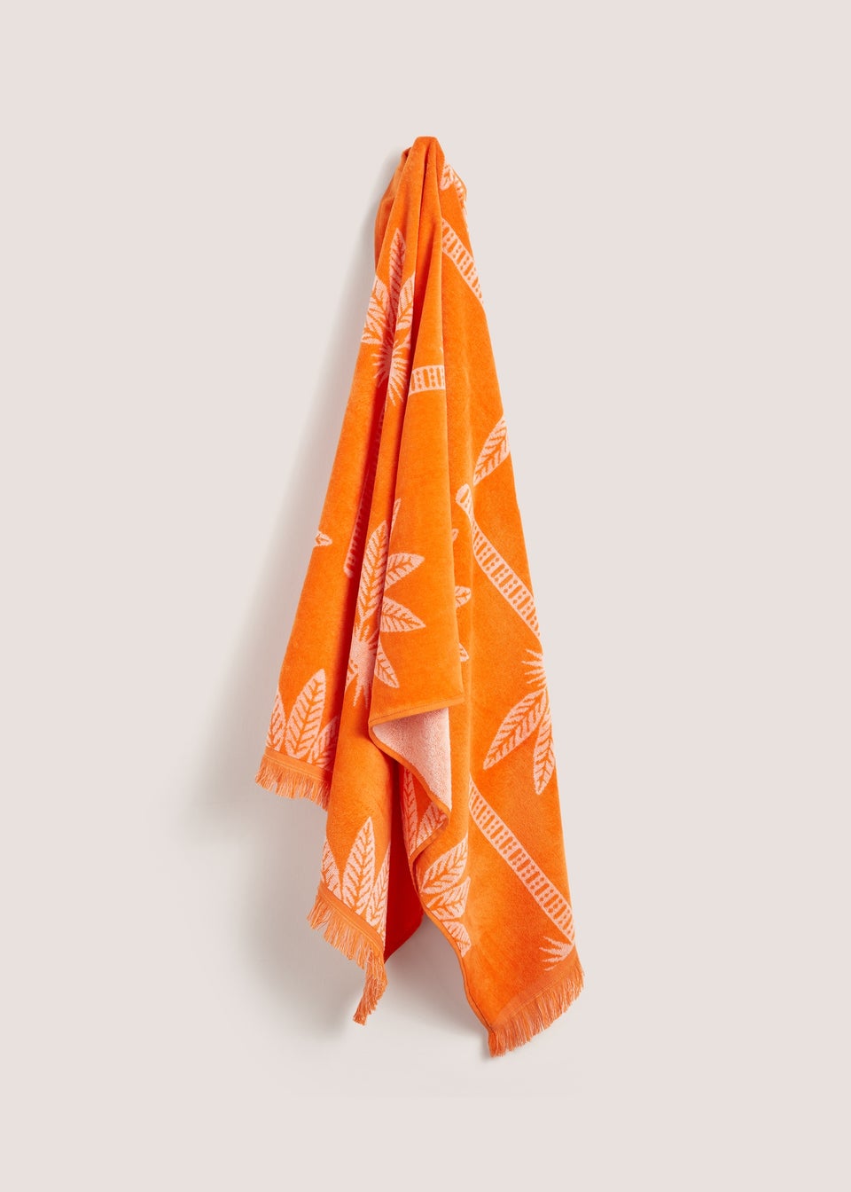 Orange Palm Jacquared Beach Towel (80cm x 160cm )
