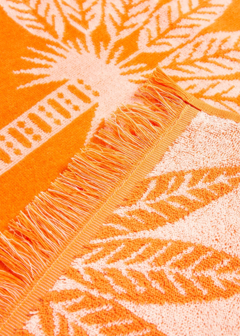 Orange Palm Jacquared Towel (80cm x 160cm )