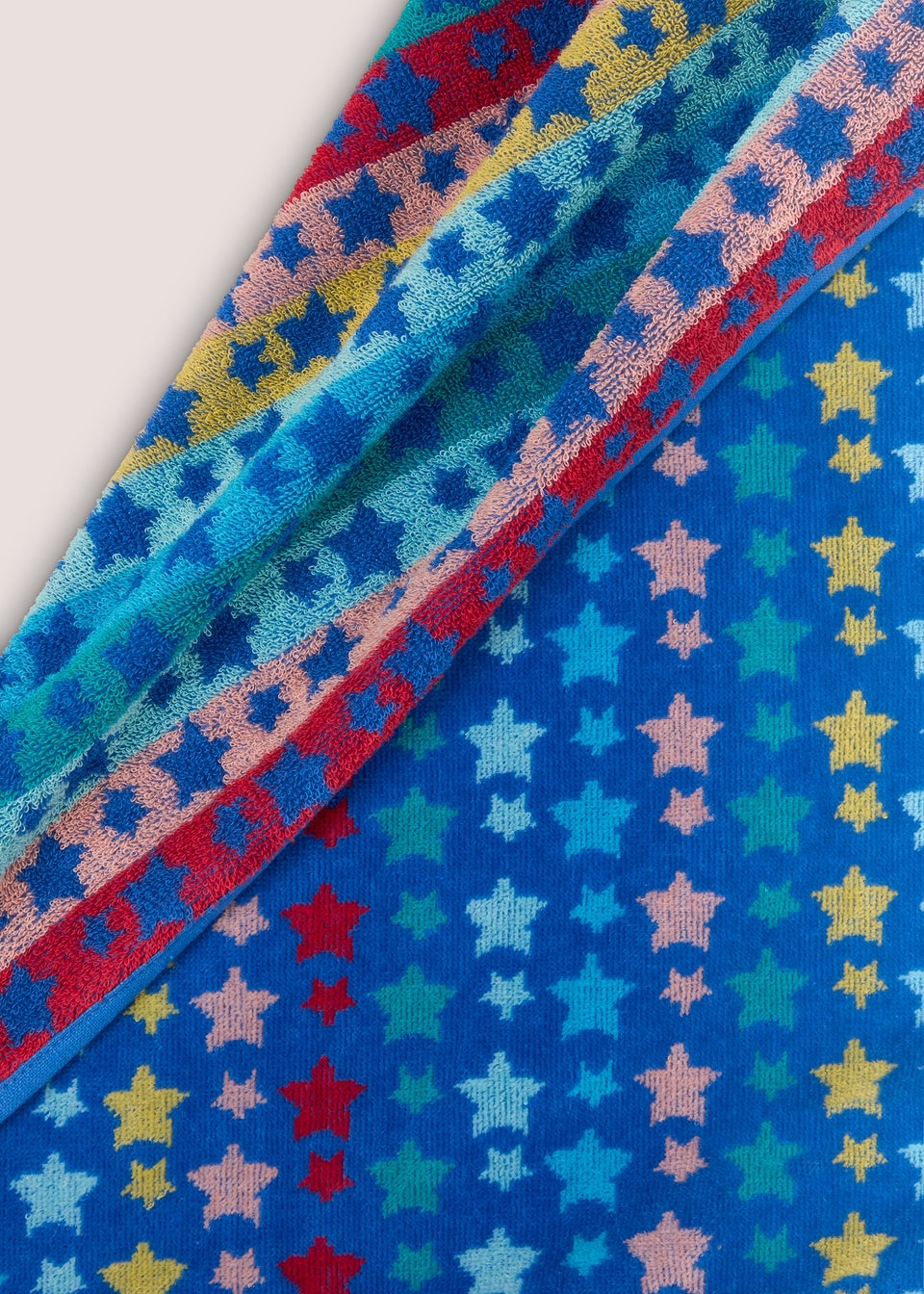 Kids Blue Rainbow Star Beach Towel (70cm x 140cm)