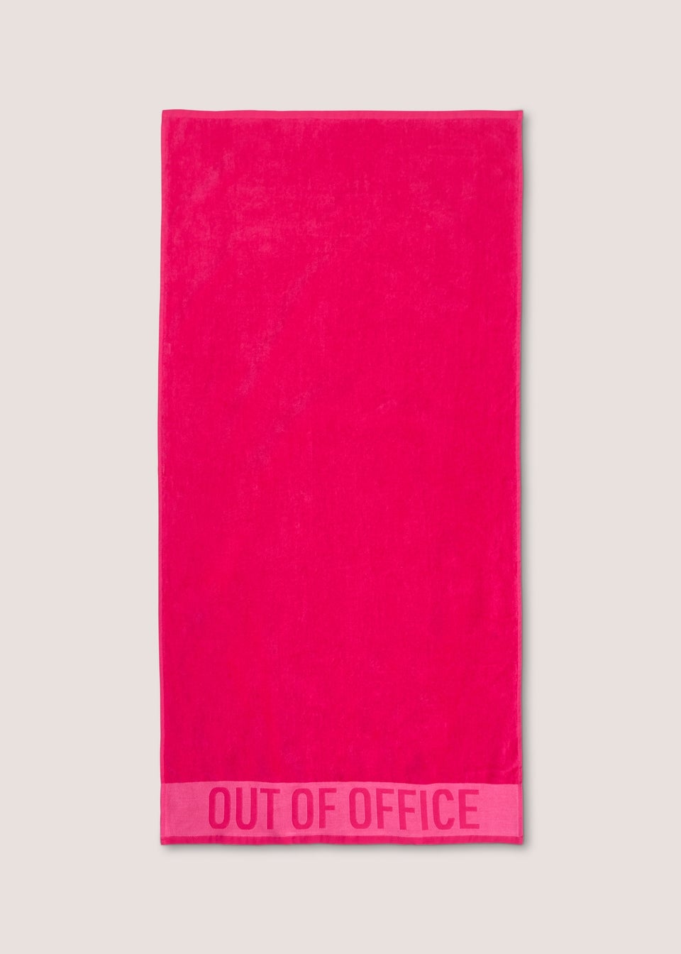 Pink Out Of Office Slogan Beach Towel (70cm x 140cm)