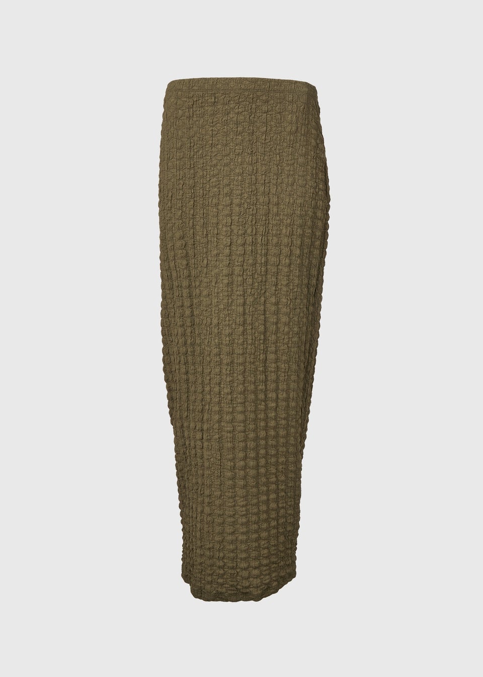 Khaki Hyper Texture Midaxi Skirt