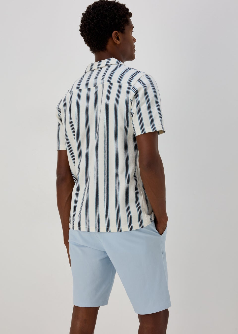 White Stripe Print Jersey Shirt