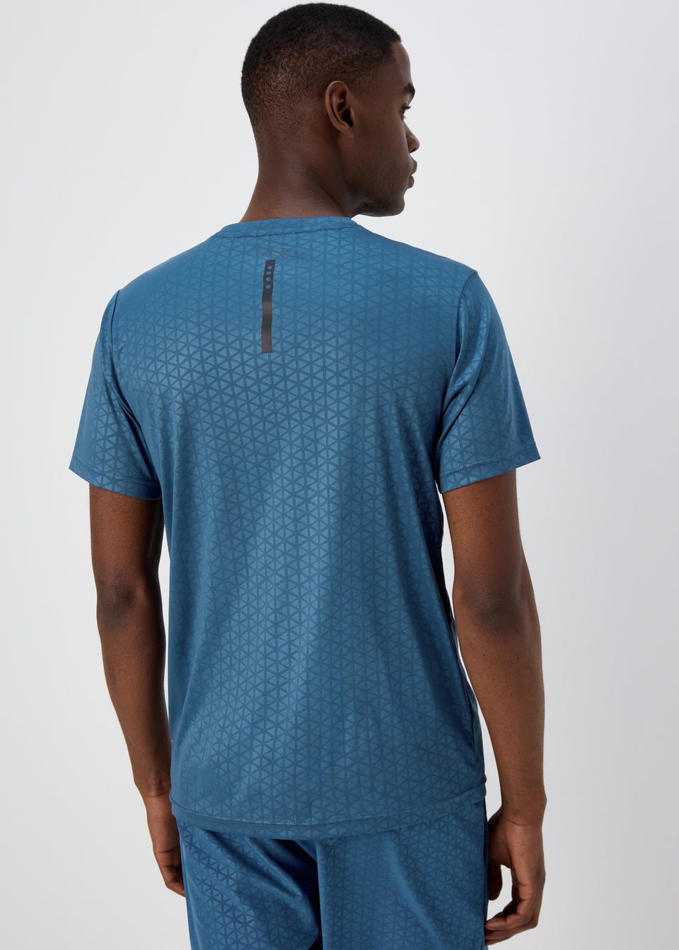 Souluxe Light Blue Embossed Geo Design T-Shirt