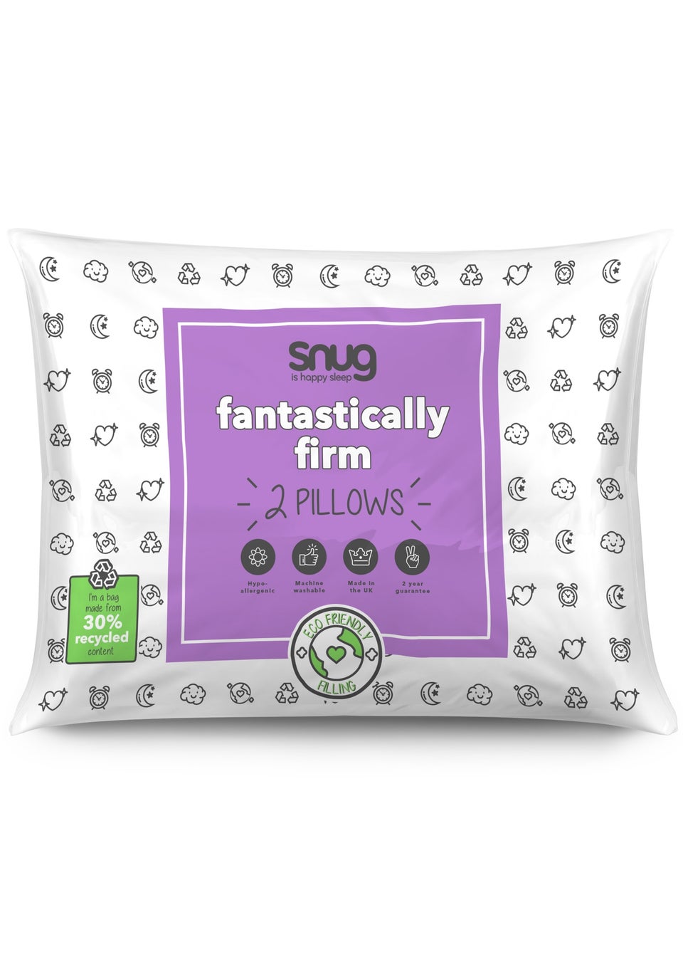 Snug 2 Pack Fantastically Firm Pillow Set