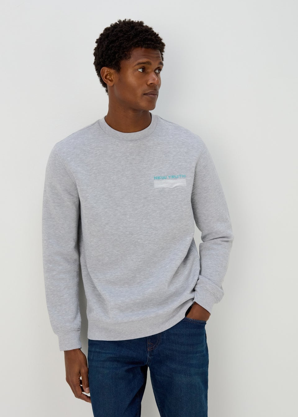 Light Grey Embroidered Sweatshirt