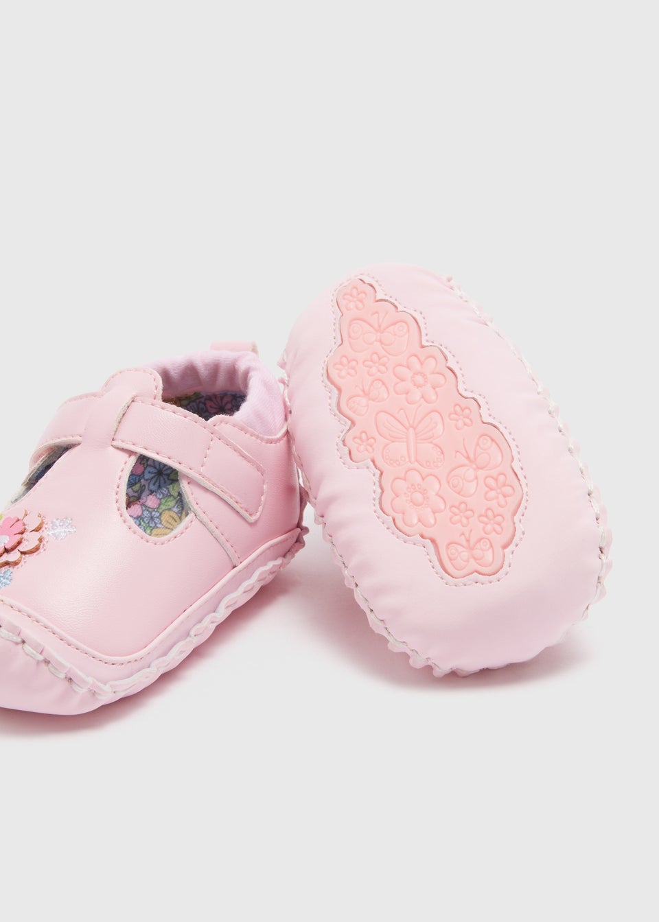 Baby Pink Floral Shoes (Newborn-18mths)
