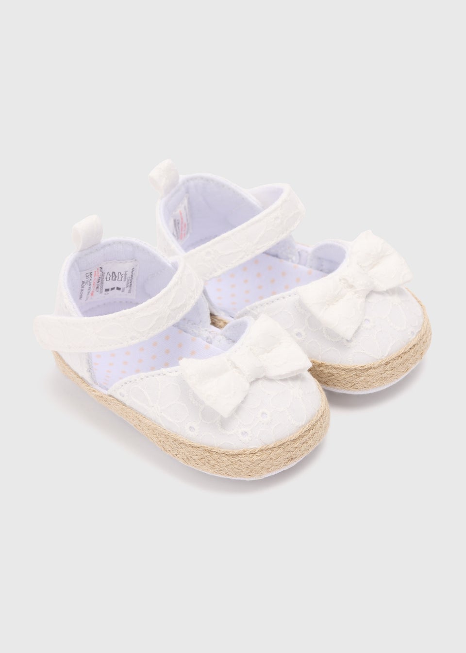 Girls White Broderie Sandals (Newborn-18mths)