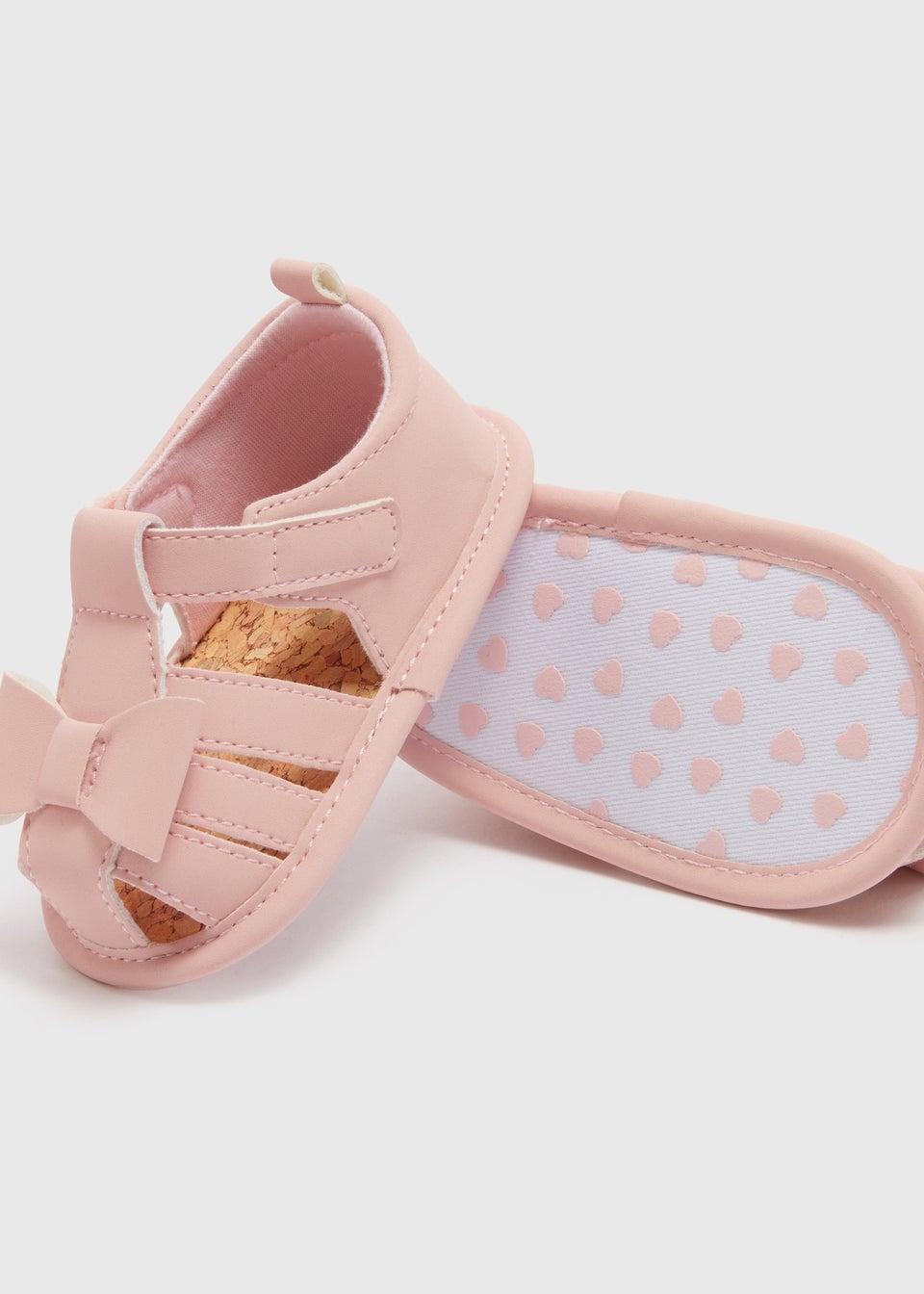 Baby Pink Bow Caged Sandals (Newborn-18mths)