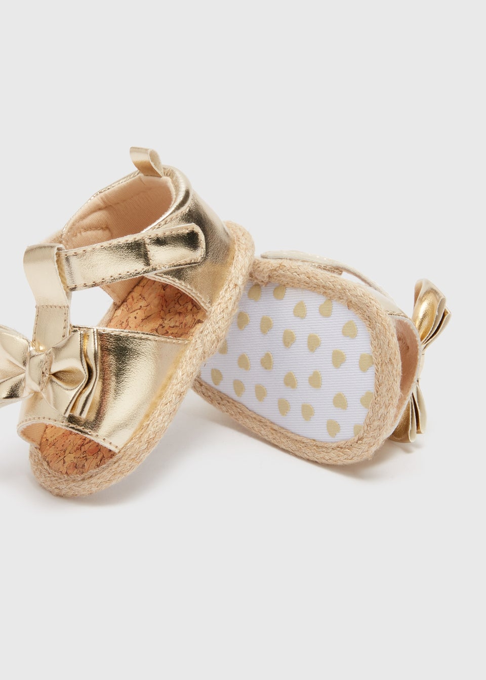 Baby Gold Bow Espadrille Sandals (Newborn-18 mths)