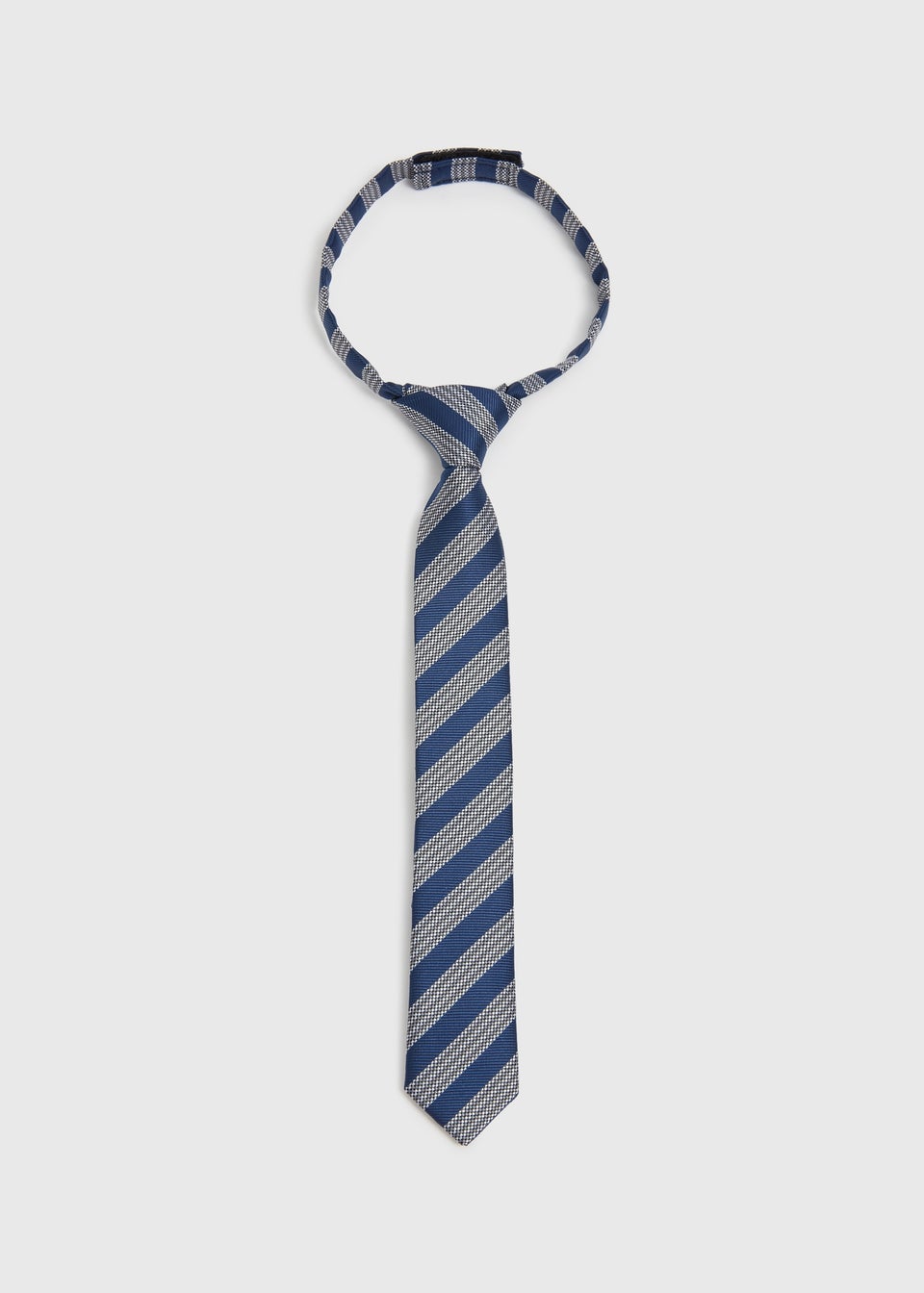 Boys Navy Stripe Velcro Tie (3-6yrs)