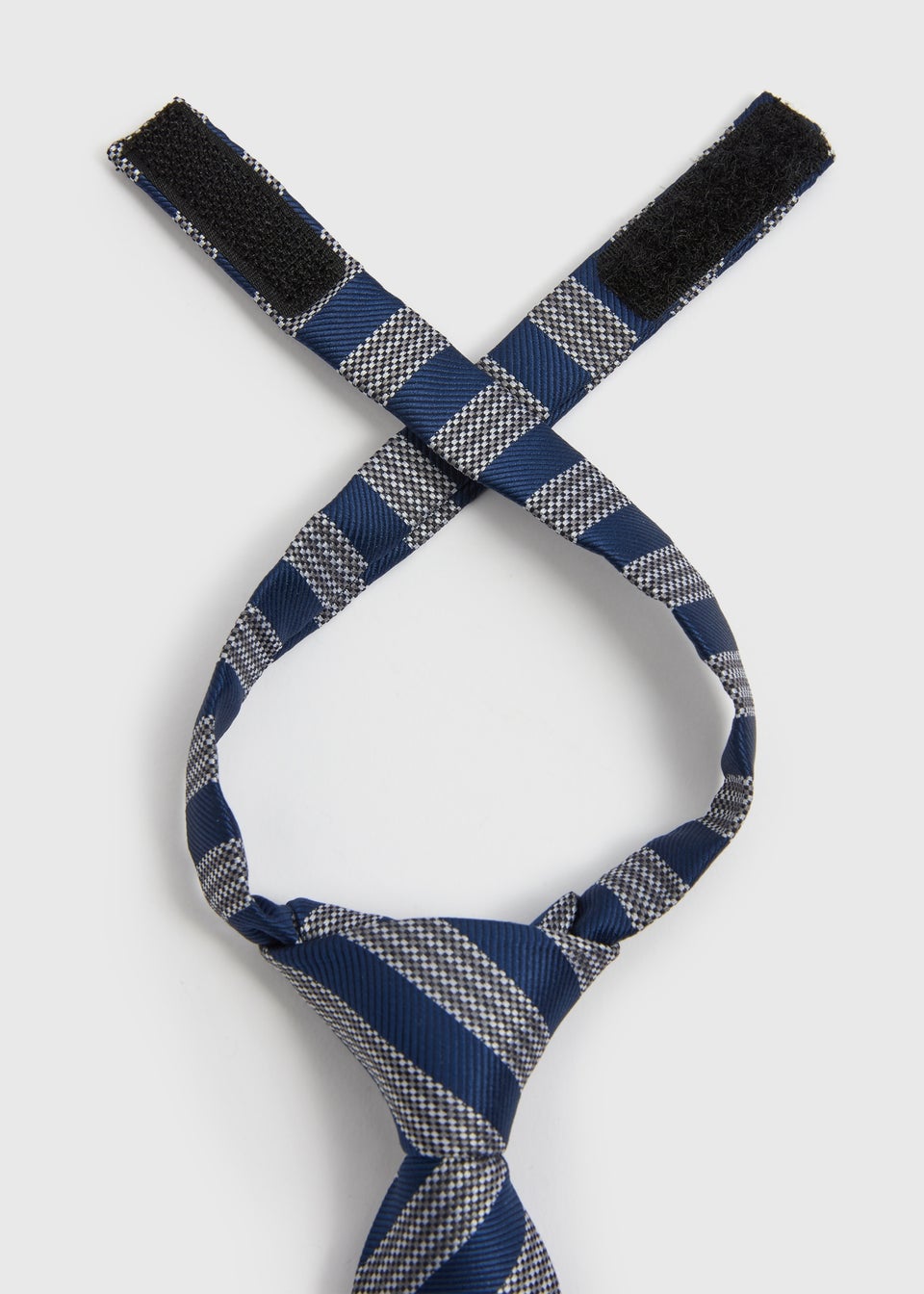 Boys Navy Stripe Velcro Tie (3-6yrs)