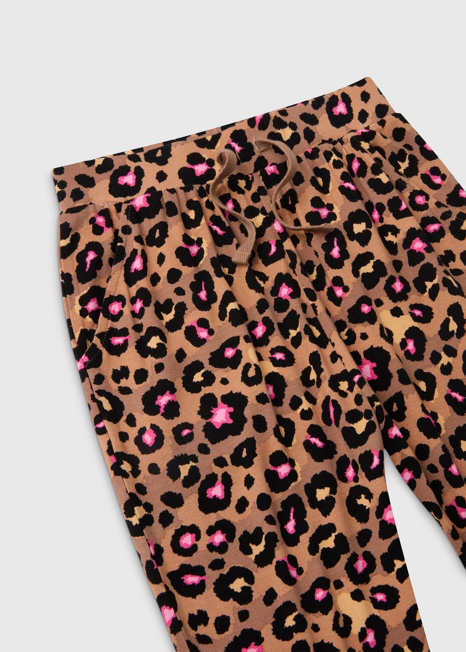 Girls Brown Aztec Leopard Print Trousers (7-13yrs)