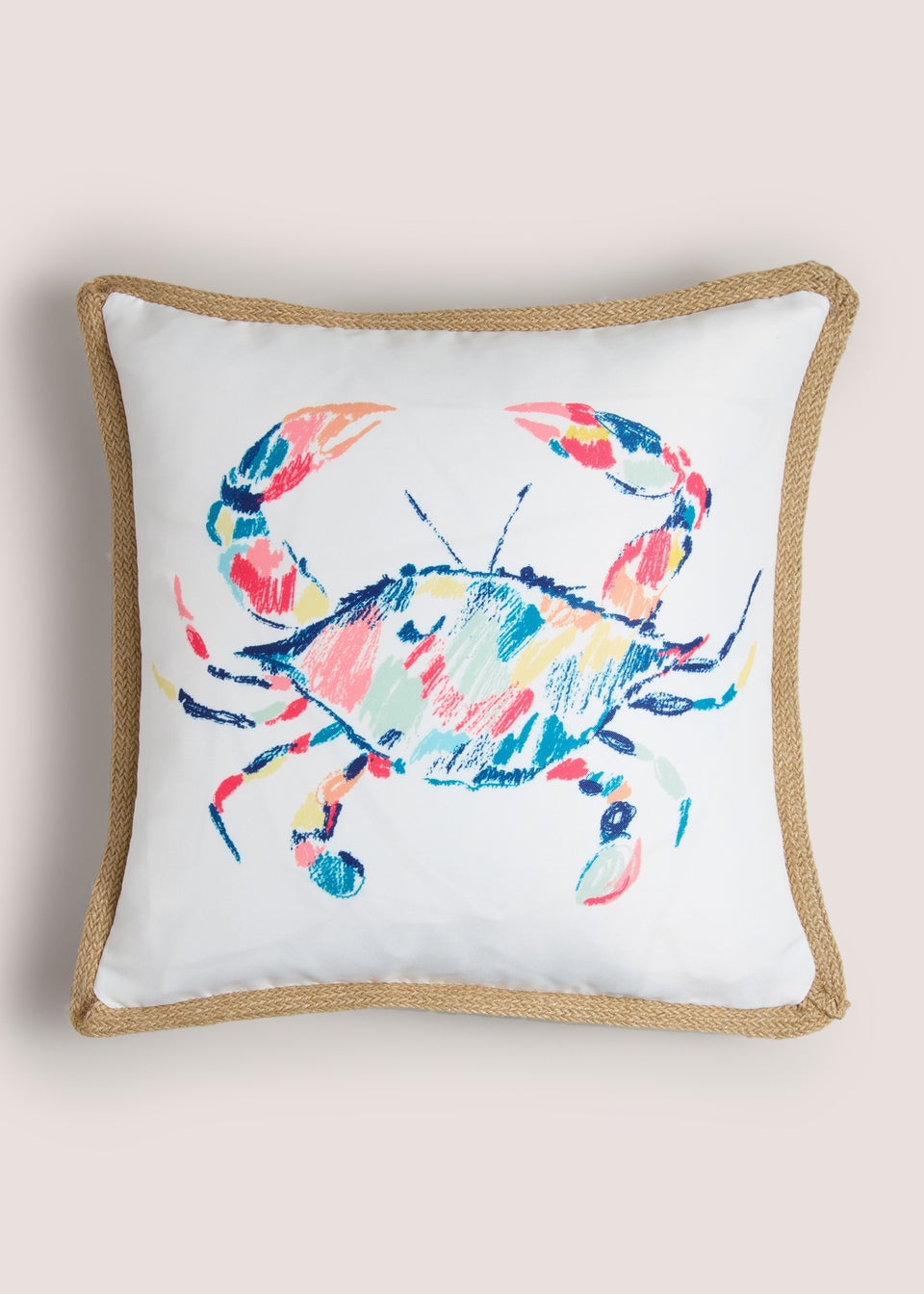 Outdoor Multicolour Crab Print Cushion (43cm x 43cm)
