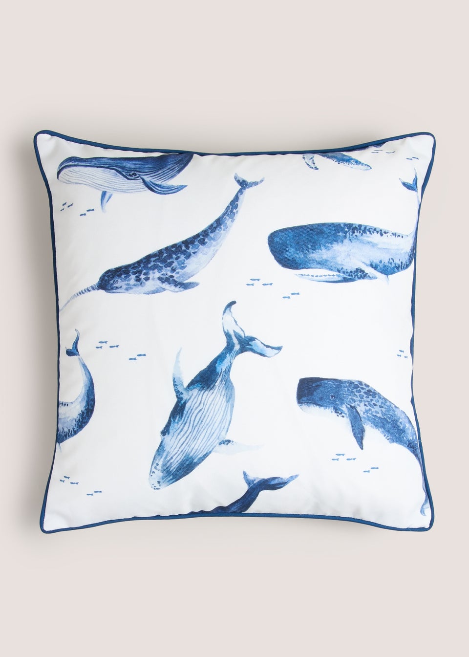 Outdoor Blue Whale Cushion (43cm x 43cm)