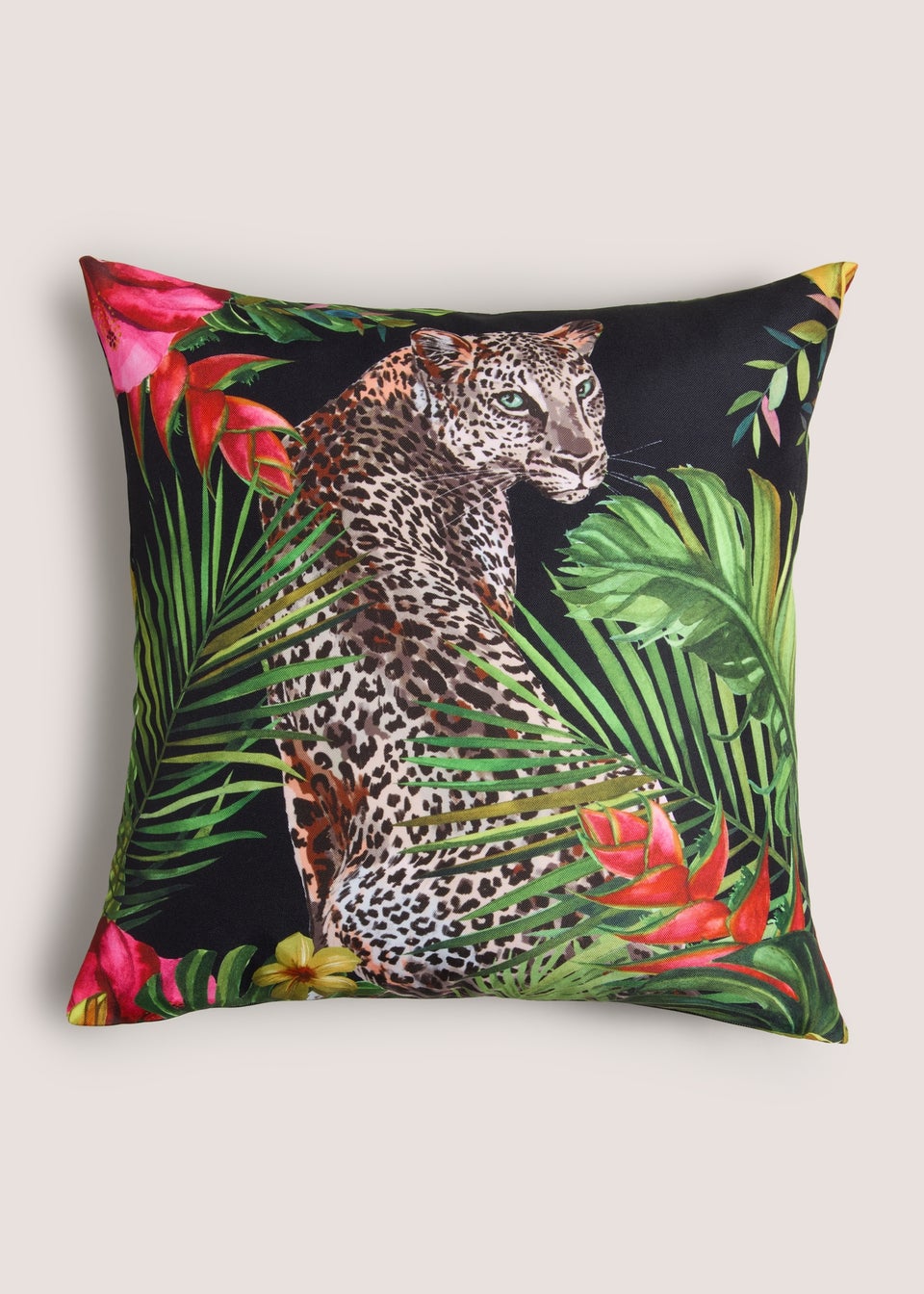 Outdoor Multicoloured Jaguar Print Cushion (43cm x 43cm)