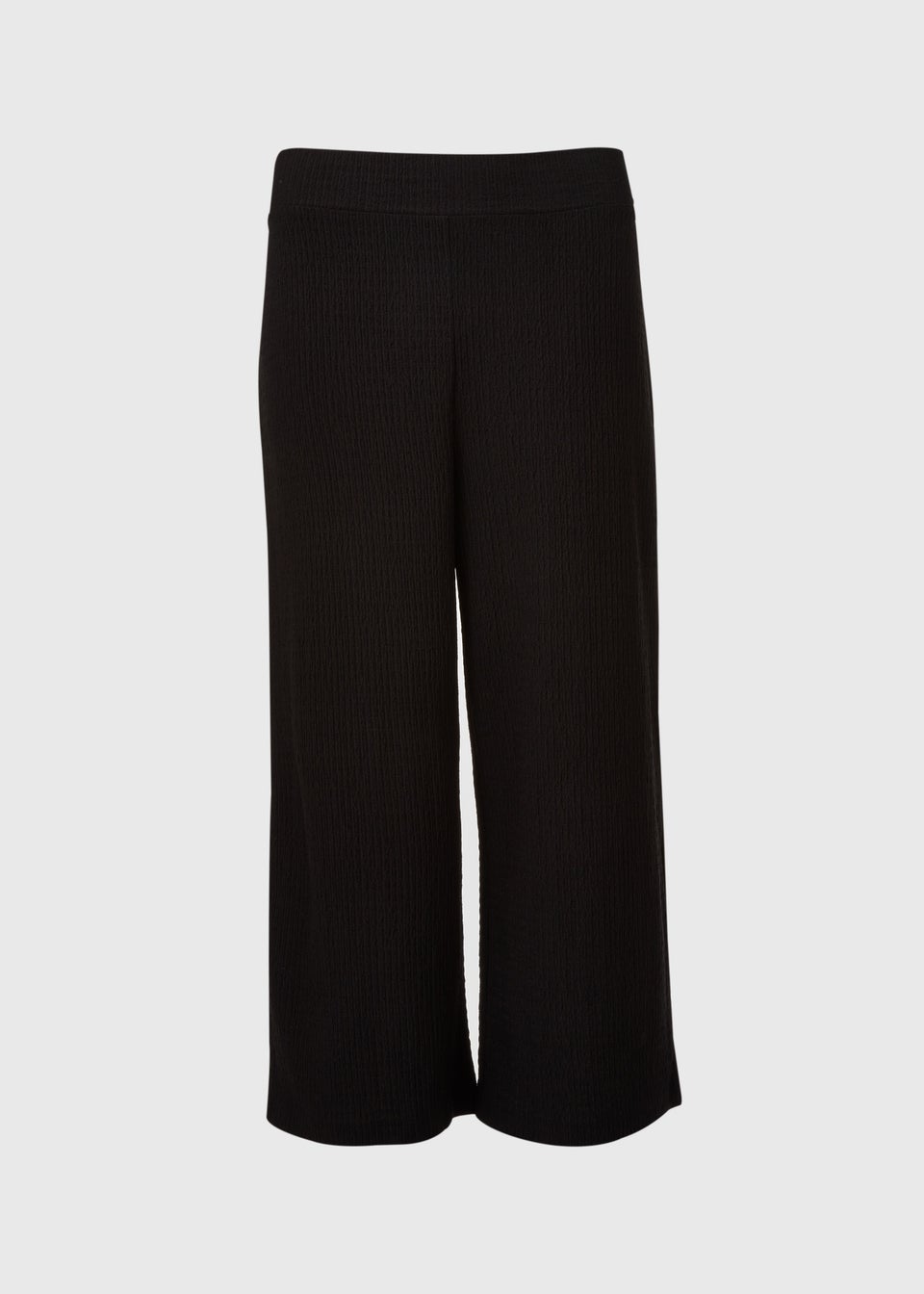 Black Textured Crop Trousers