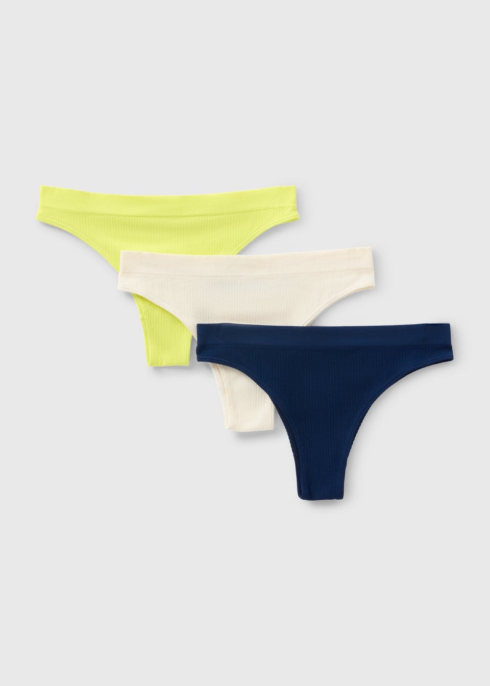 3 Pack Lime White & Navy Brazilian Knickers