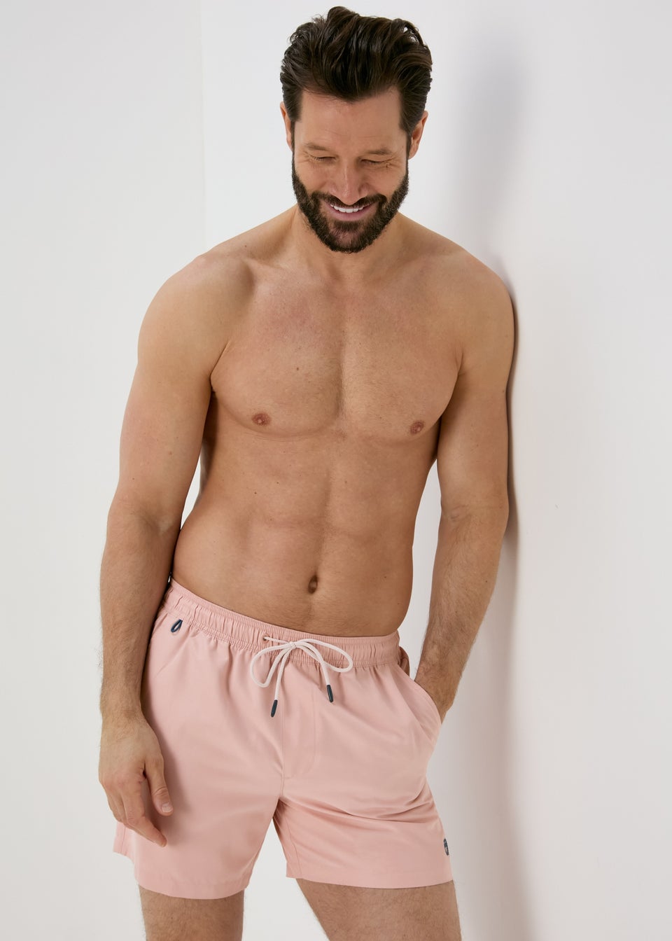 Pink Embroidered Swim Shorts