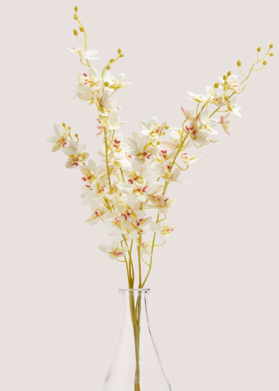 Pink Faux Floral In Glass Vase (58cm x 34cm x 13cm)