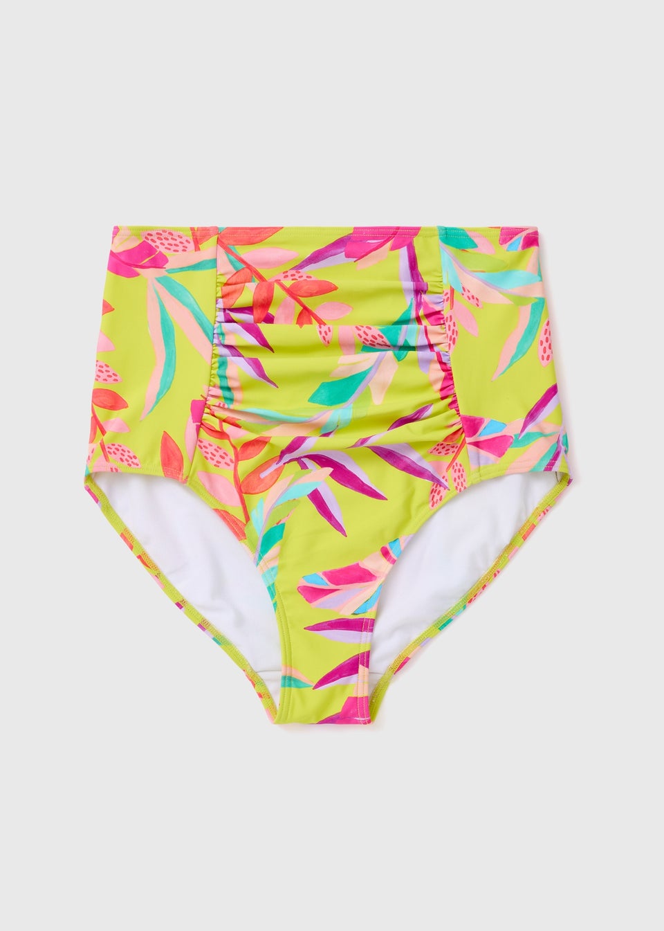 Multicolour Leaf Print Shapewear Bikini Bottoms