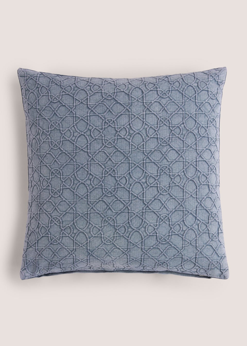 Indigo Embroidered Cushion (43cm x 43cm)
