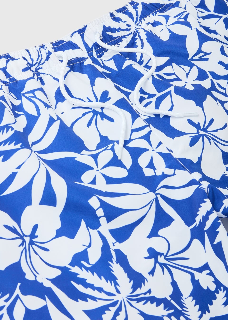 Blue Floral Print Swim Shorts