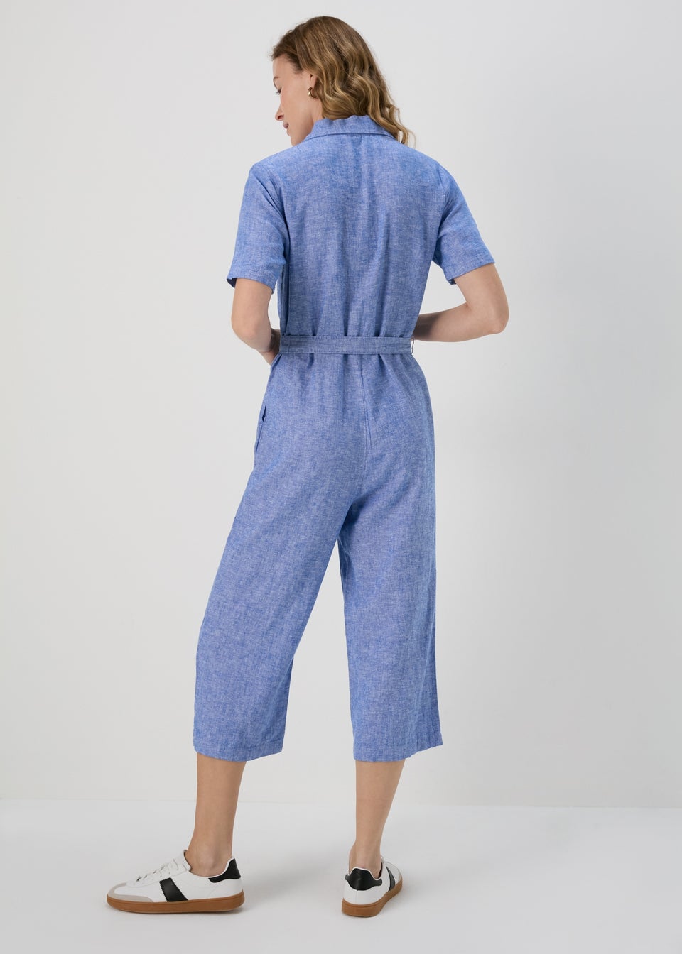 Blue Linen Jumpsuit