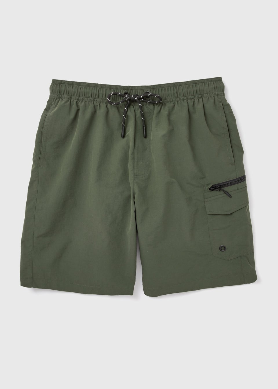 Khaki Cargo Swim Shorts