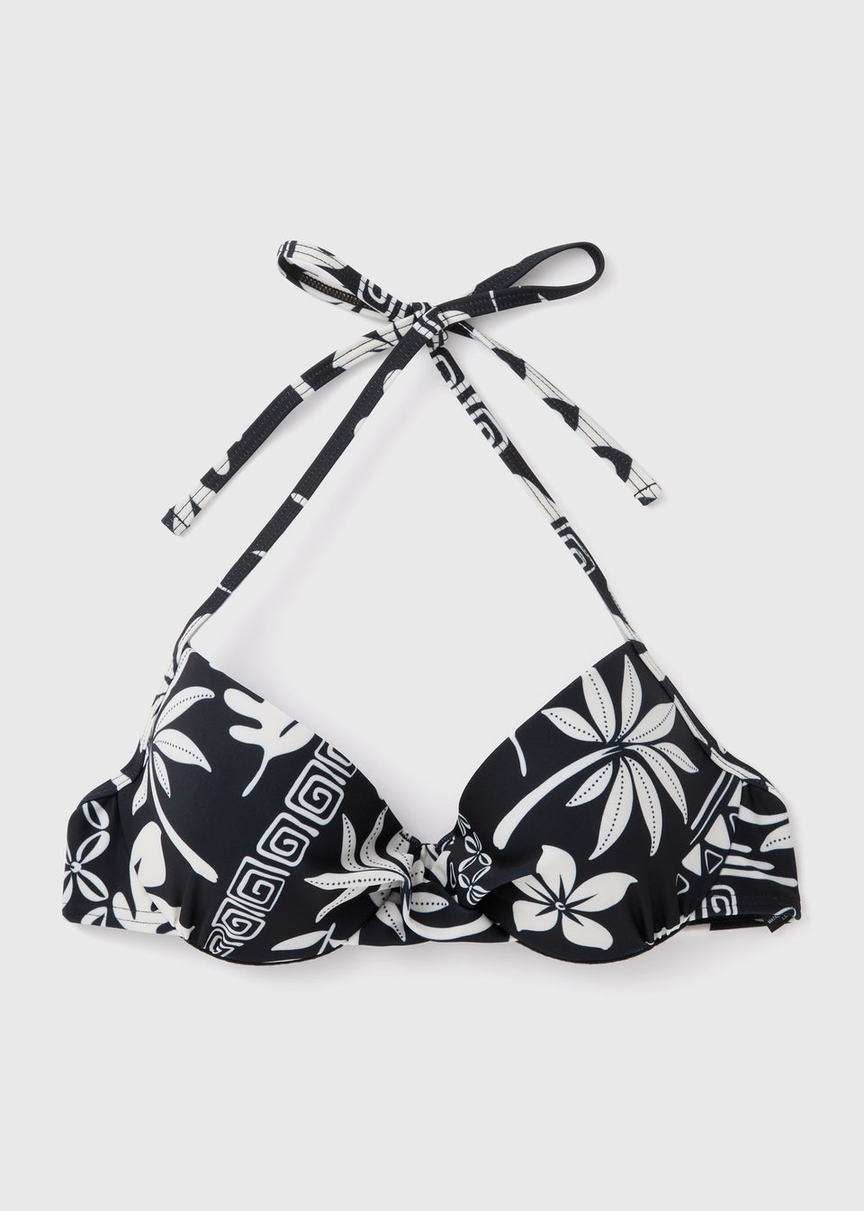 Black & Cream Tile Print Underwire Bikini Top