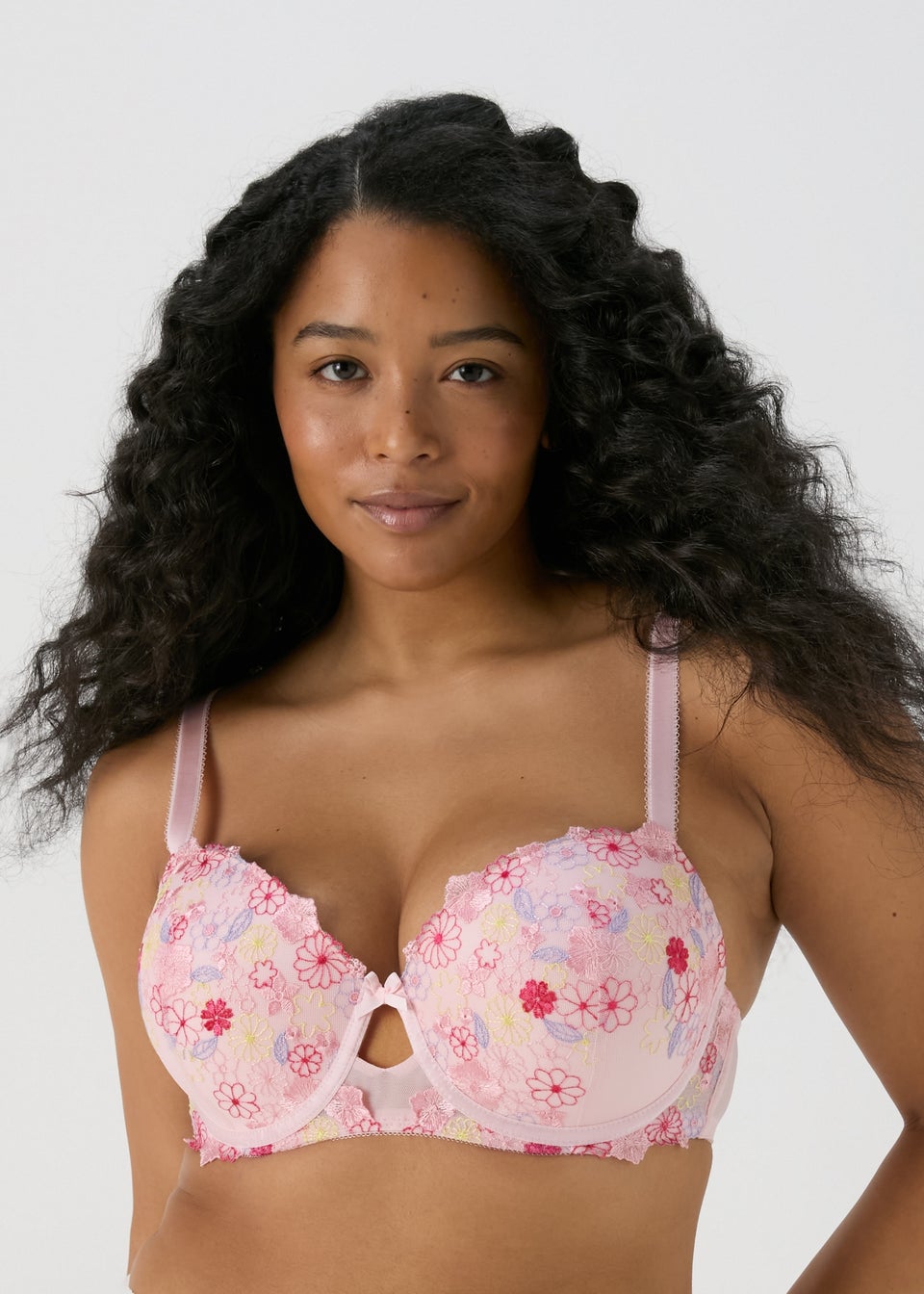 Pink Embroidered DD Coord Bra