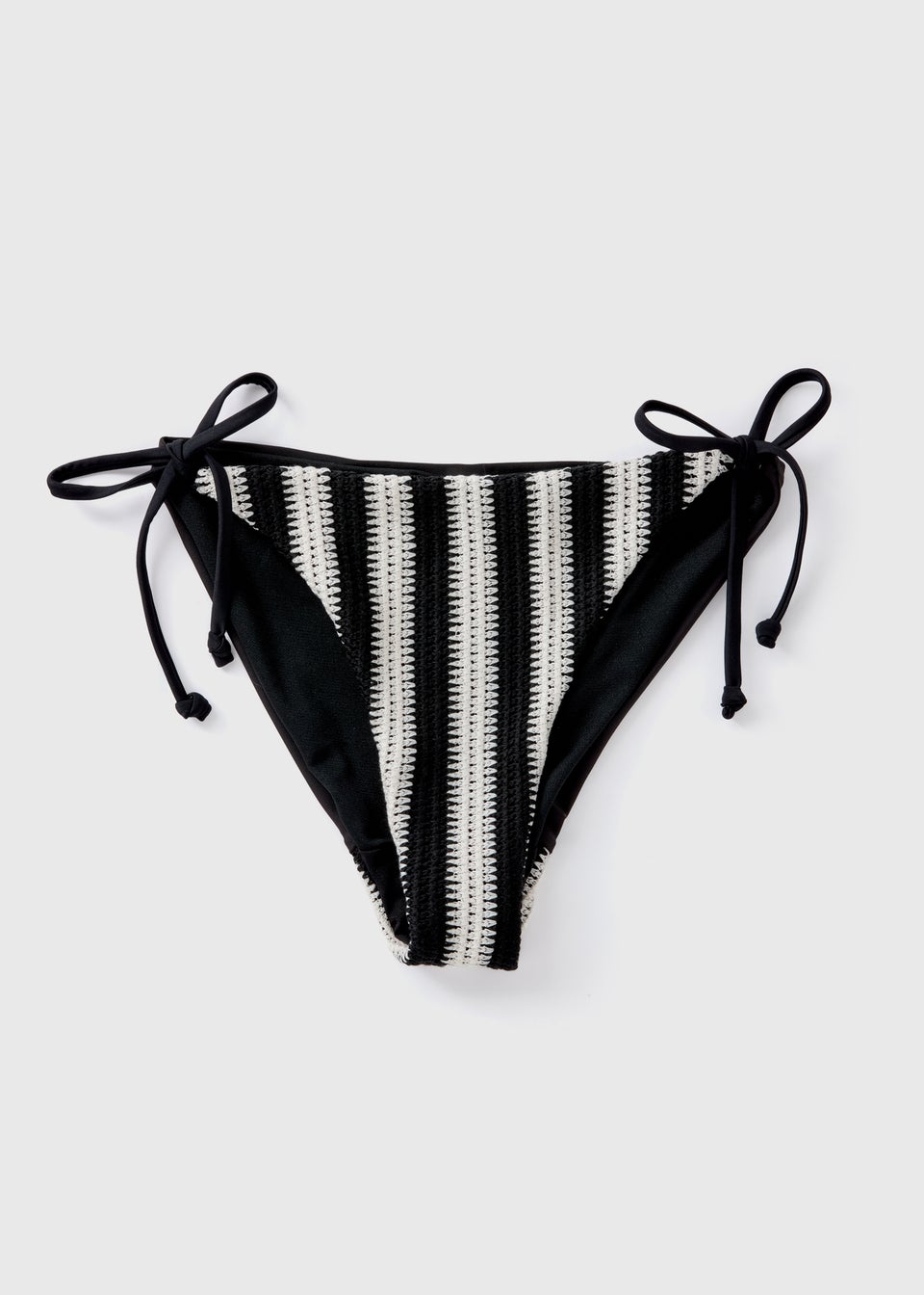 Black & Cream Crochet Bikini Bottoms