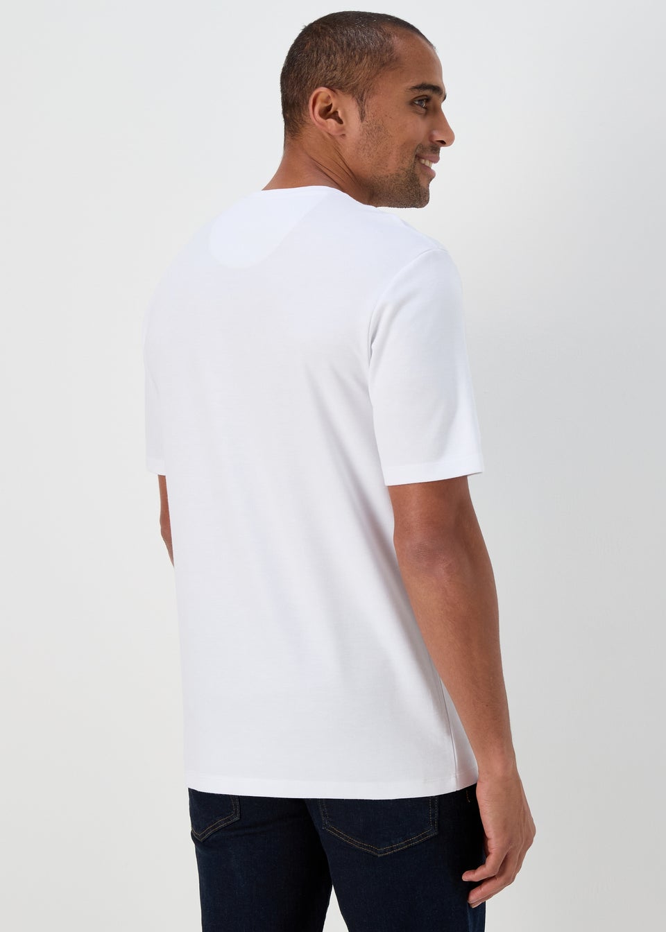 White Basic Print T-Shirt