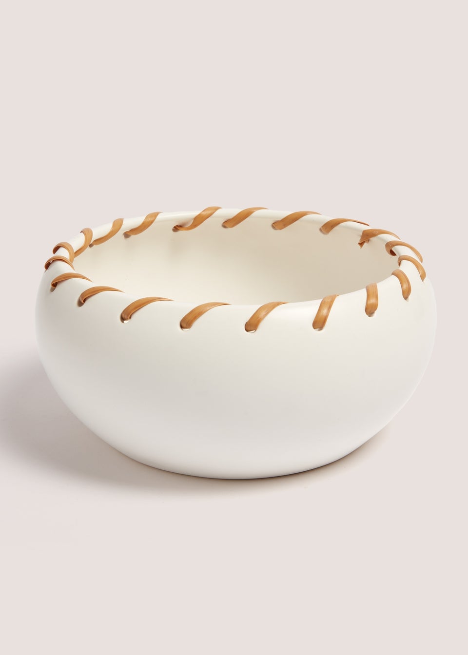 Cream Woven Ceramic Bowl (32cm x 47cm x 39cm)