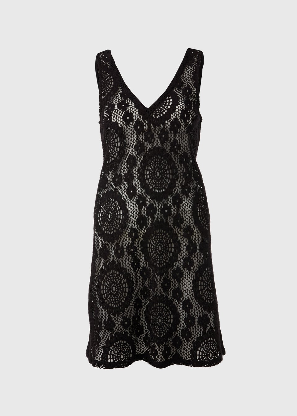 Black Short Crochet Dress