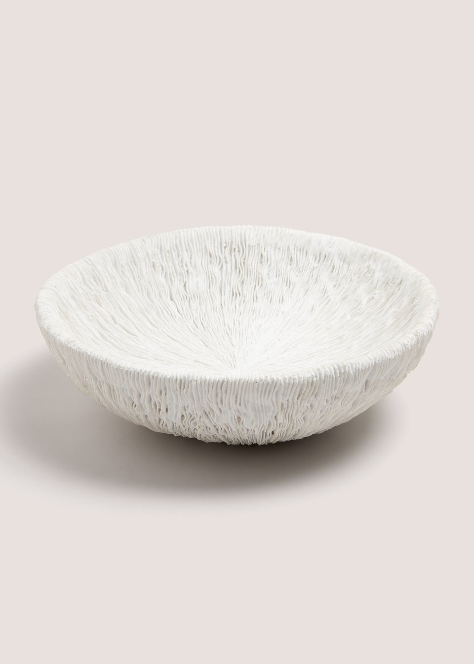 White Embossed Decorative Bowl (75cm x 25cm x 25cm)