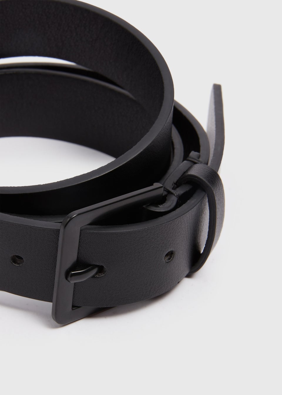 Black Thin PU Belt