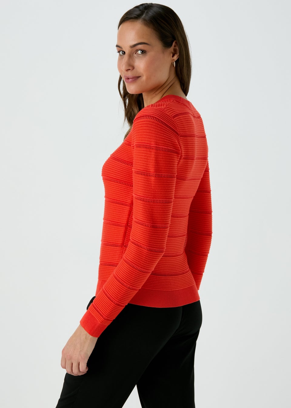 Red Pointelle Knit Jumper